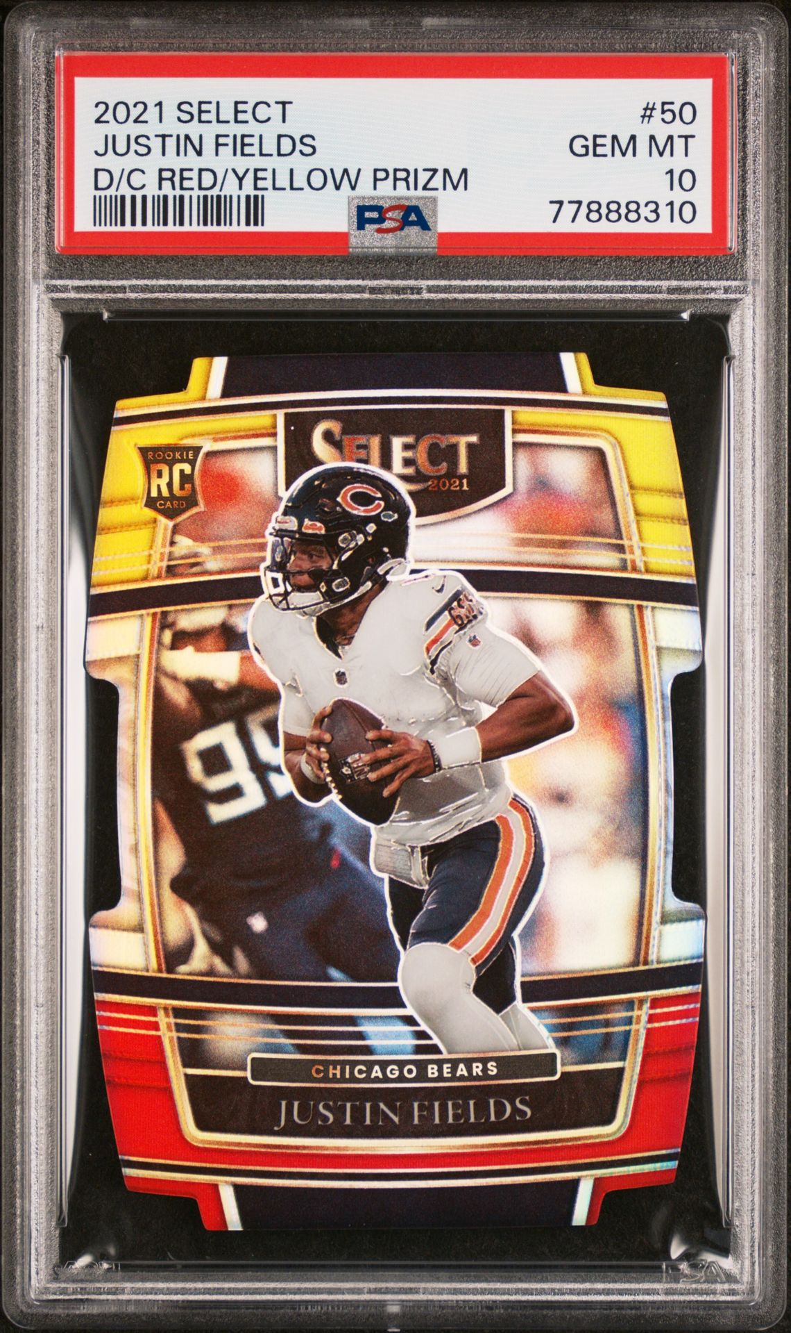 2021 Panini PANINI SELECT D/C RED/YELLOW PRIZM #50 Justin Fields front
