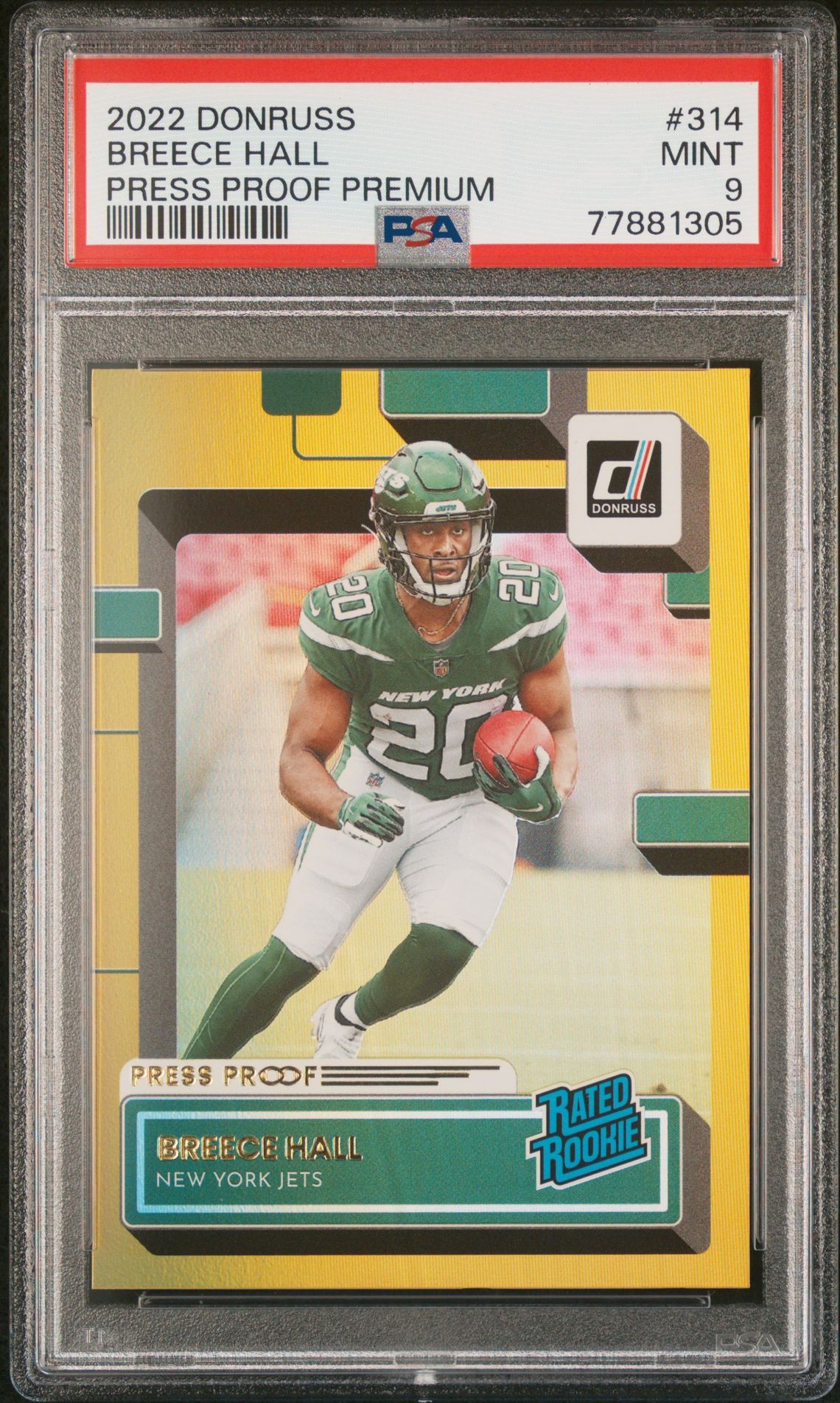 2022 Panini PANINI DONRUSS PRESS PROOF PREMIUM #314 Breece Hall front