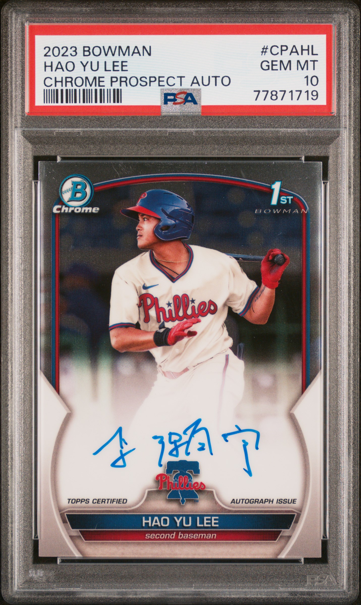 Hao Yu Lee 2023 Bowman Chrome Prospect Autographs