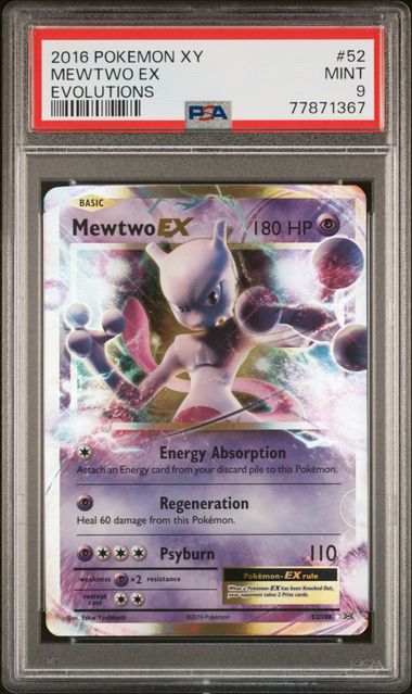 Evolutions 52 Mewtwo EX PSA 9