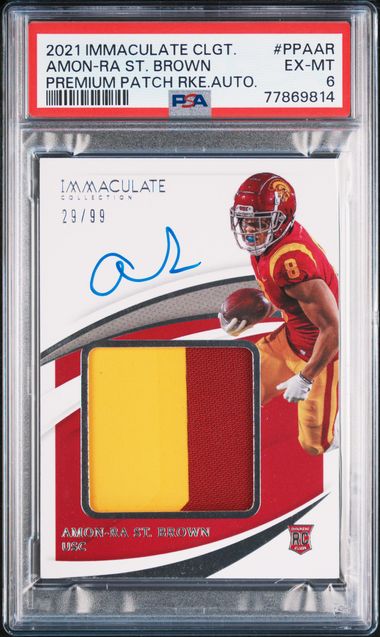 Amon-Ra St. Brown Autographed 2021 Panini Phoenix Rookie Card #131