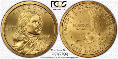 2005-P SAC$1 Satin Finish SP69