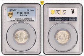 1930-BP 20 Leva KM-41  Ag MS62