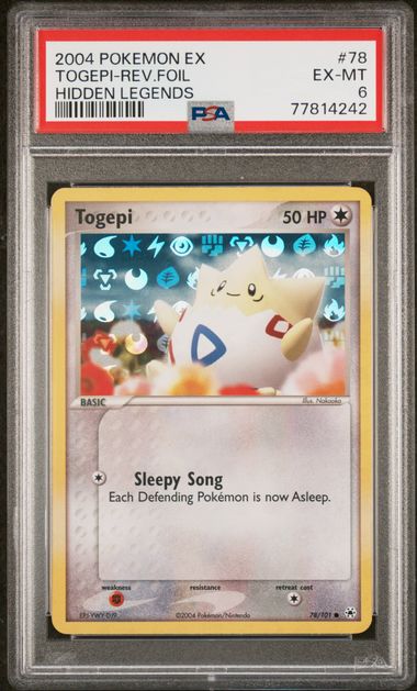 2004 Pokemon EX Hidden Legends Foil #78 Togepi front