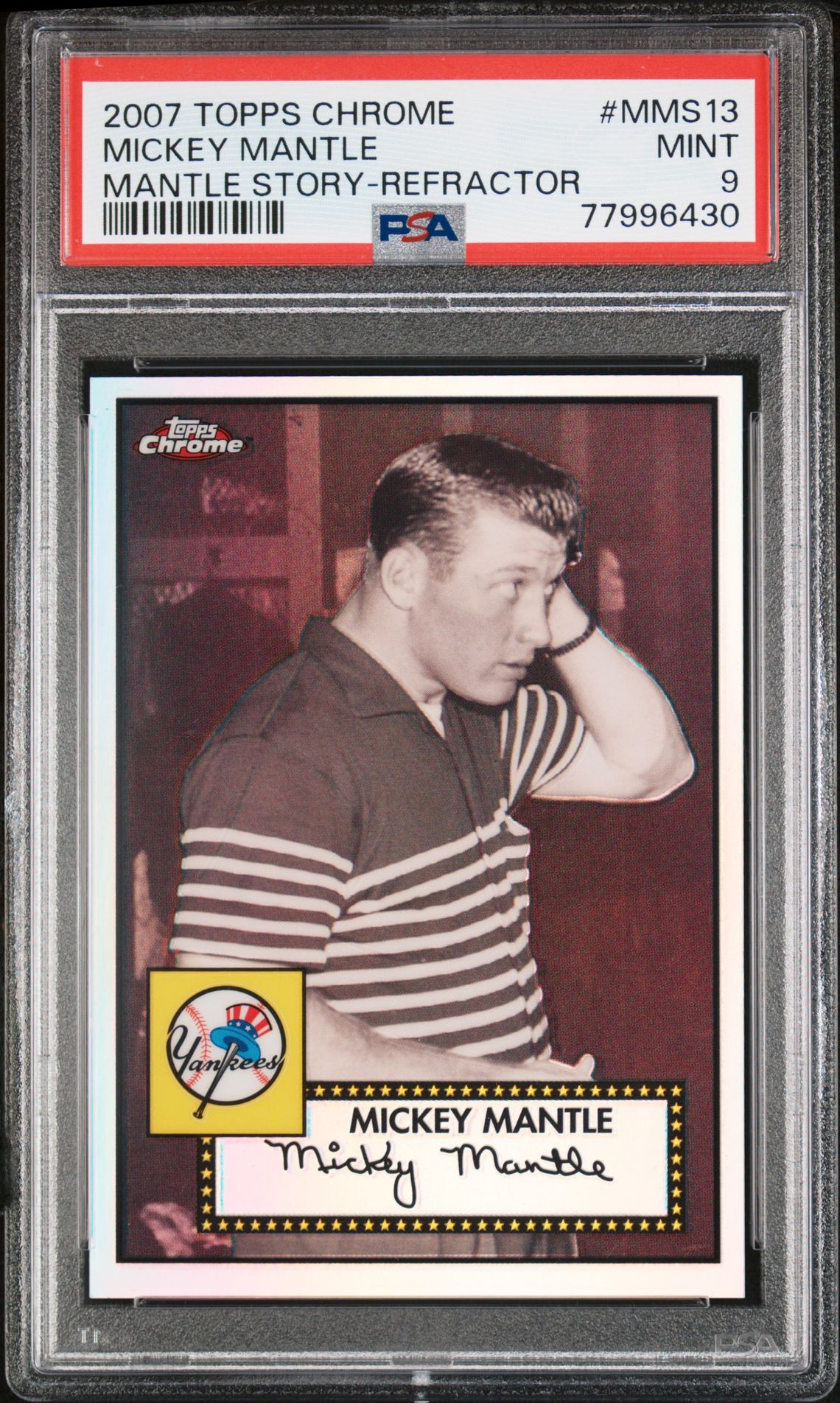2007 Topps TOPPS CHROME MANTLE STORY REFRACTOR #MMS13 Mickey Mantle front