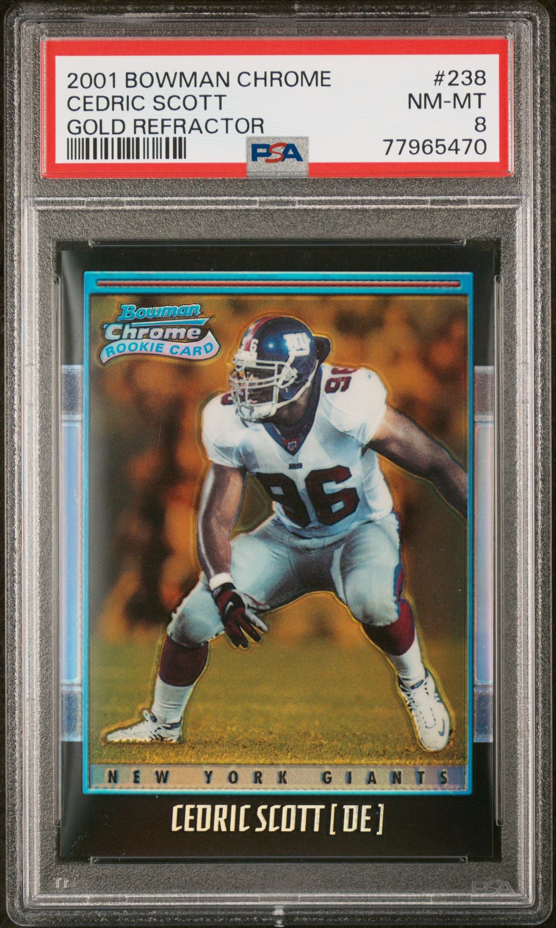 2001 Bowman Chrome Cedric Scott #238 (Gold Refractor) Nm-Mt 8 front