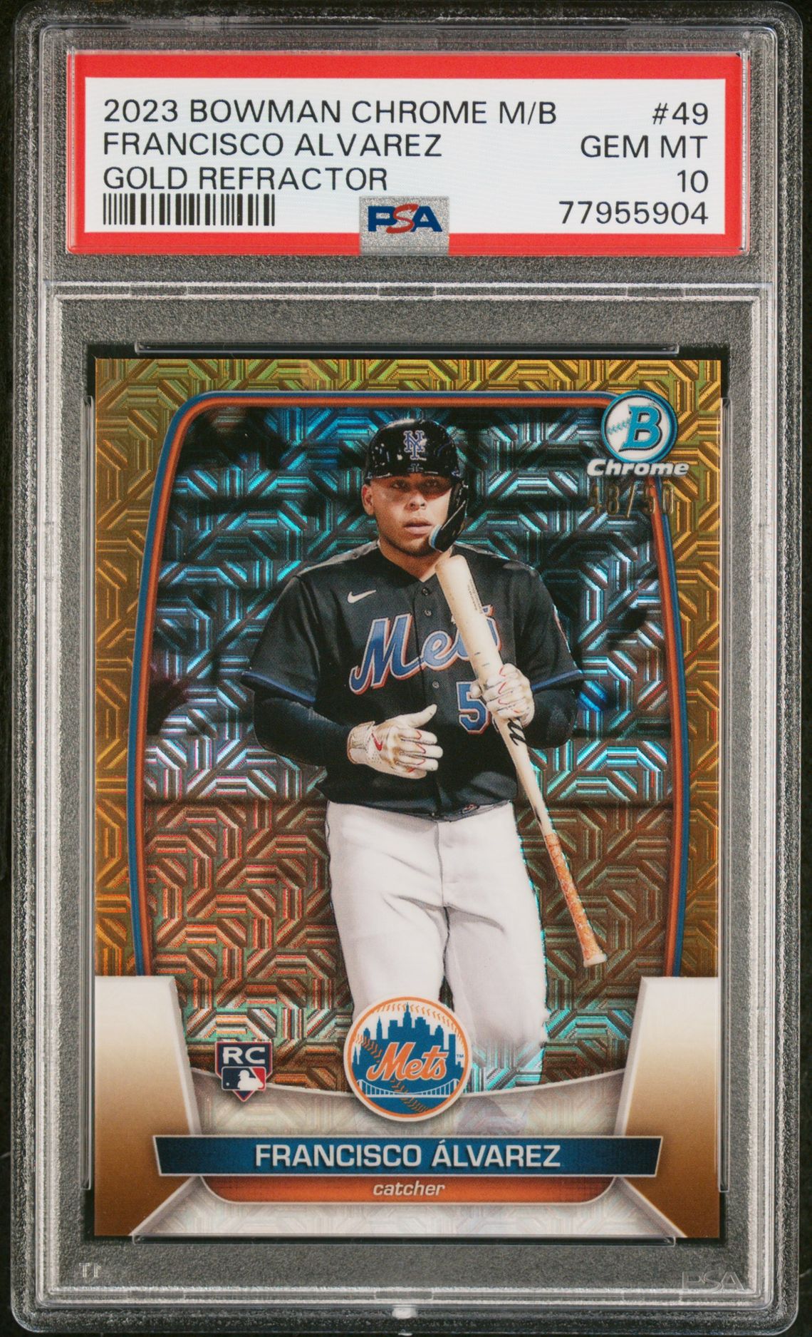 2023 Bowman BOWMAN MEGA BOX CHROME GOLD REFRACTOR #49 Francisco Alvarez front