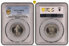 1968 1 Fr Gad-474 MS69