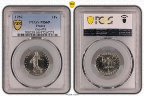 1969 1 Fr Gad-474 MS69