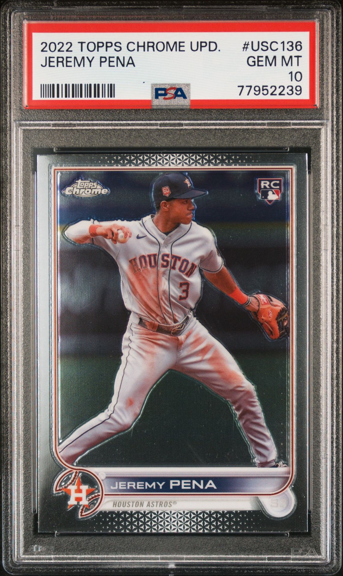 2022 Topps Chrome Update Jeremy Pena #Usc136 Gem Mt 10 front