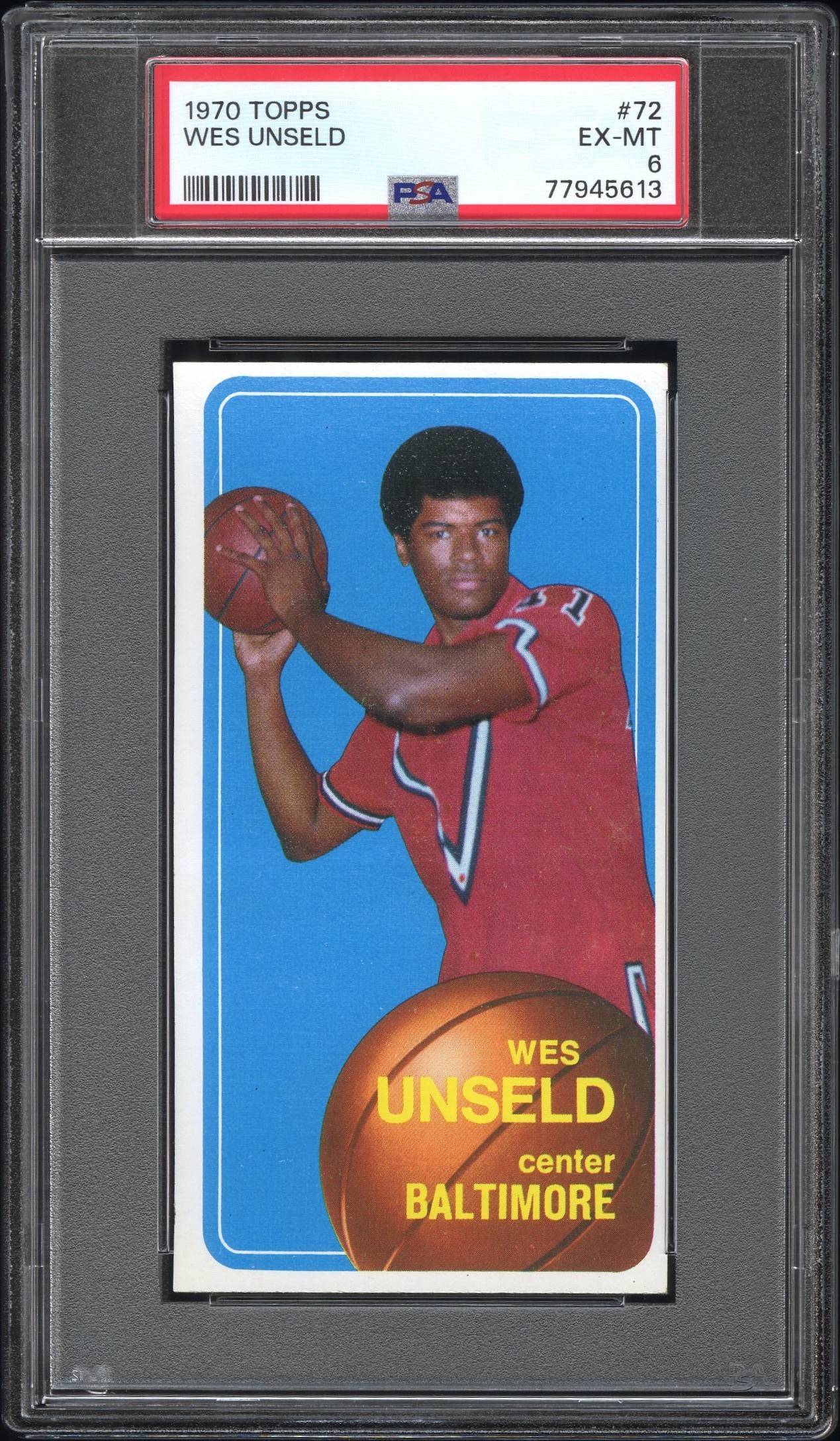 1970-71 Topps #72 Wes Unseld – PSA EX-MT 6