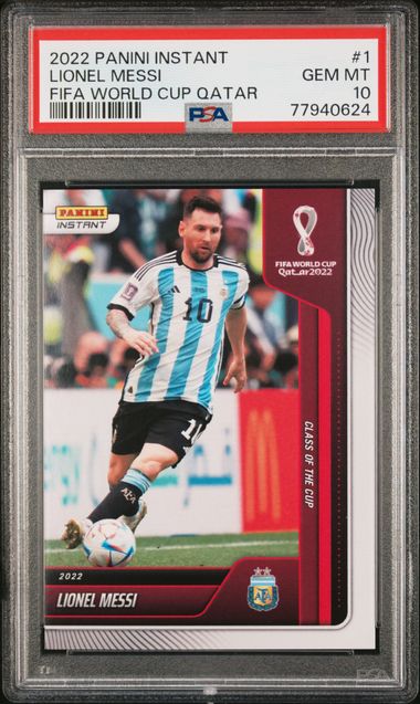 2022 Panini Instant Fifa World Cup Qatar #1 Lionel Messi PSA 10 on