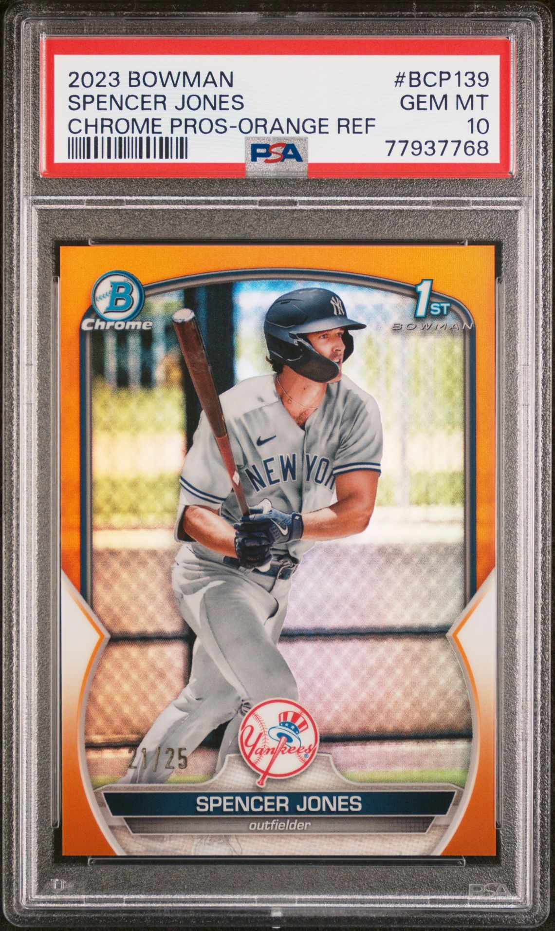 2023 Bowman BOWMAN CHROME PROSPECTS ORANGE REF #BCP139 Spencer Jones front