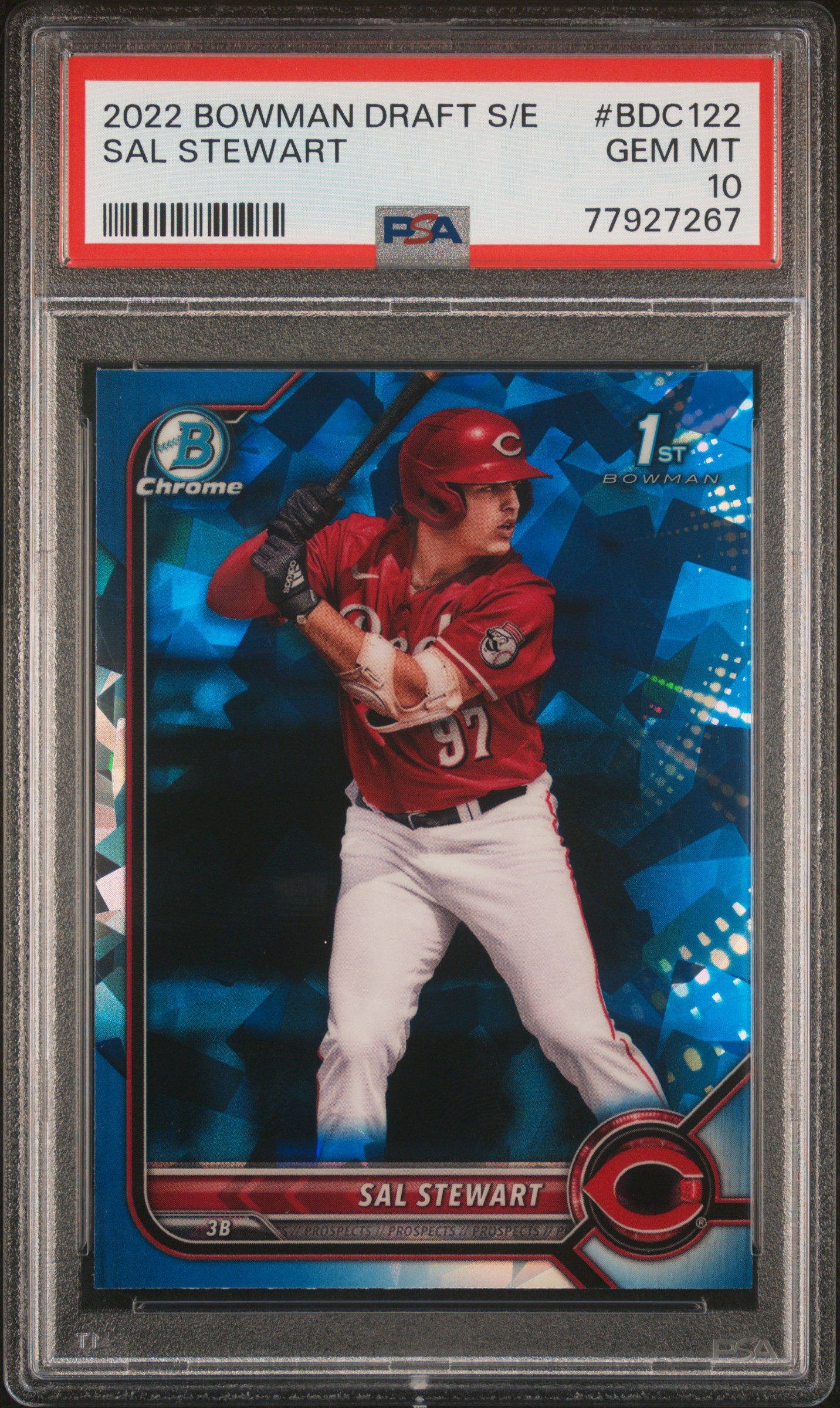 2022 Bowman Draft Chrome Sapphire Edition #BDC122 Sal Stewart PSA 10