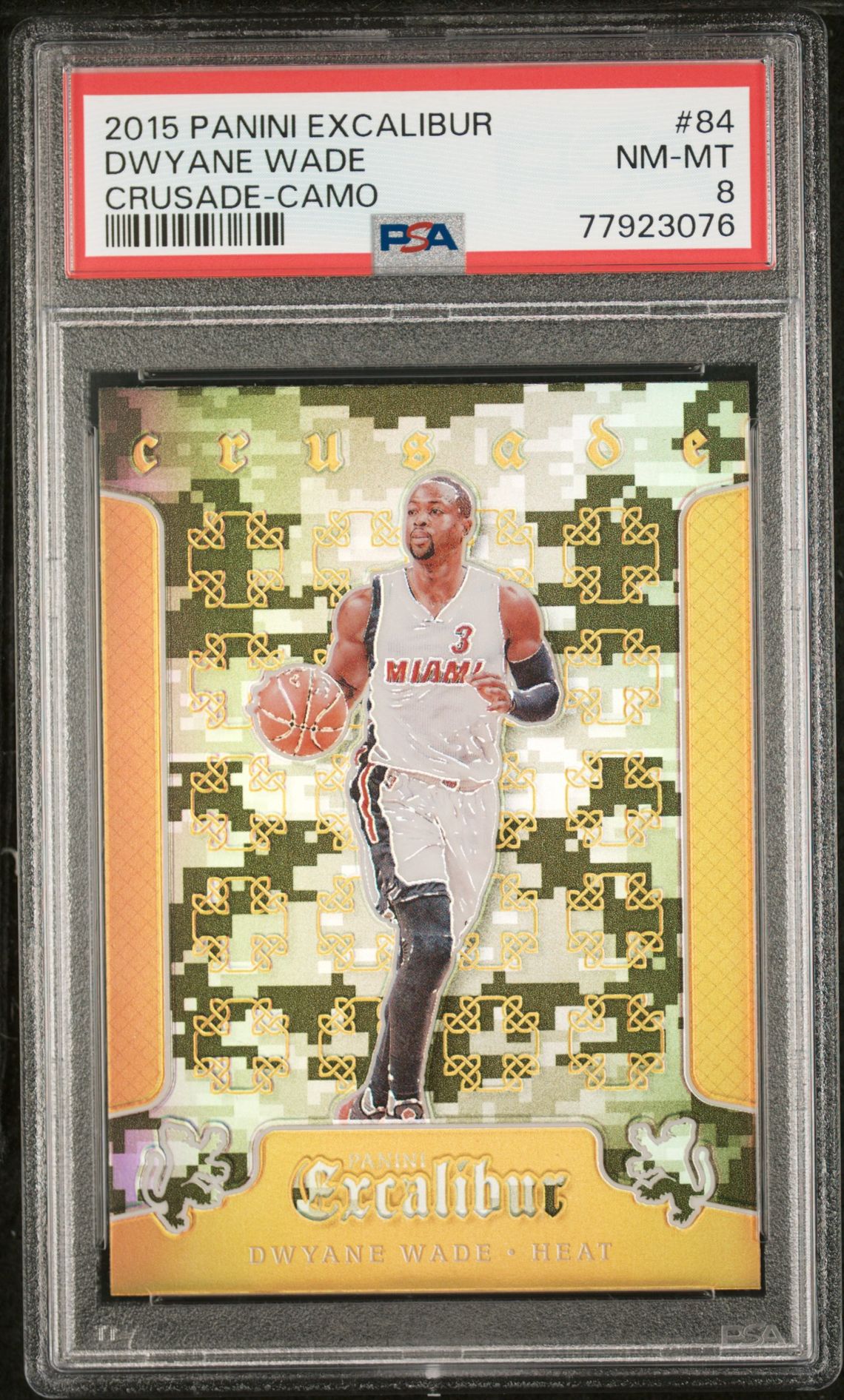 2015 Panini PANINI EXCALIBUR CRUSADE Camo #84 Dwyane Wade front
