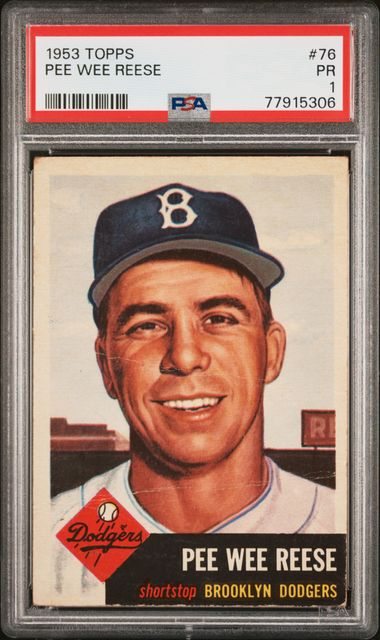 1953 Topps #76 Pee Wee Reese – PSA PR 1 on Goldin Auctions