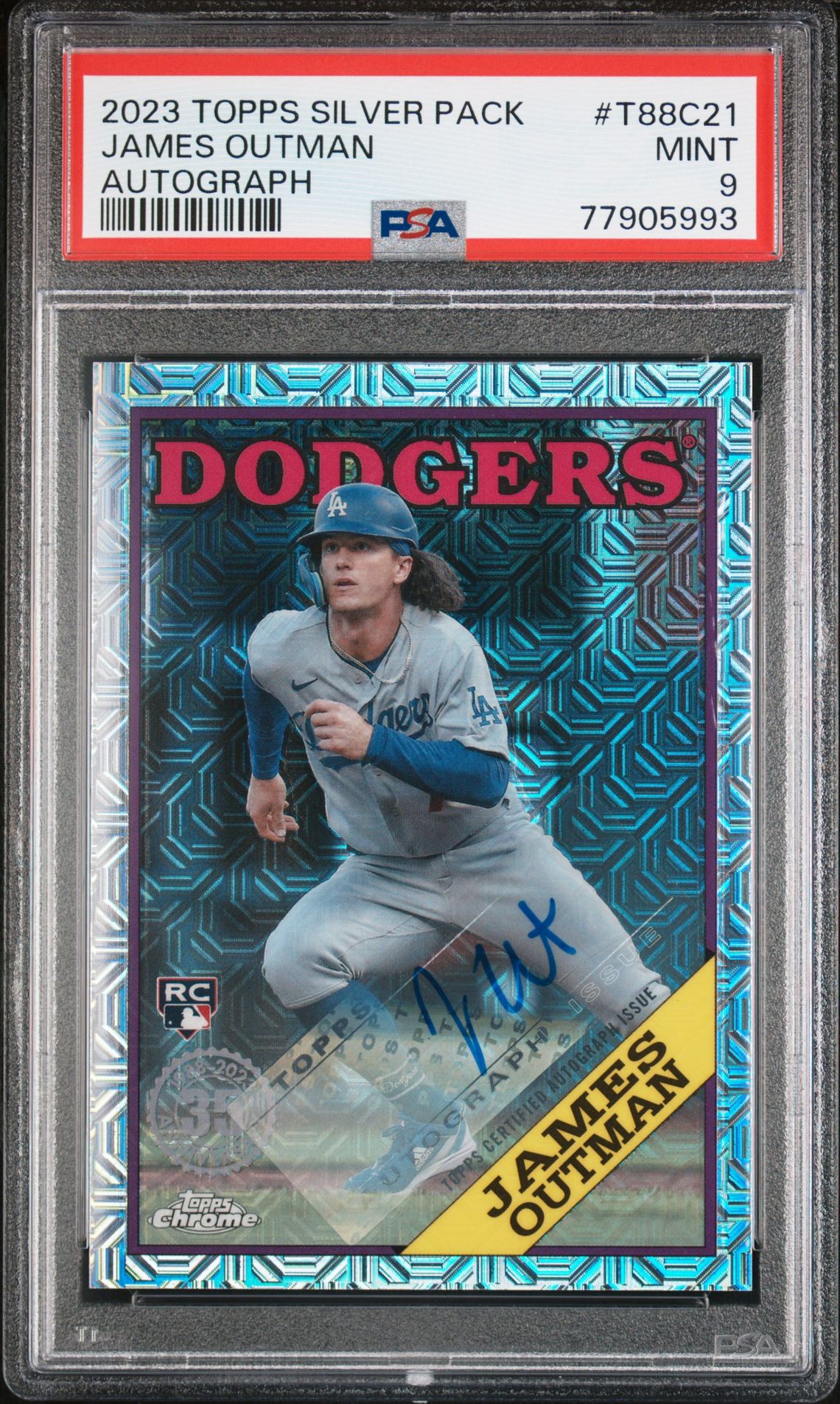 2023 Topps TOPPS SILVER PACK 1988 CHROME PROMO AUTOGRAPH #T88C21 James Outman front