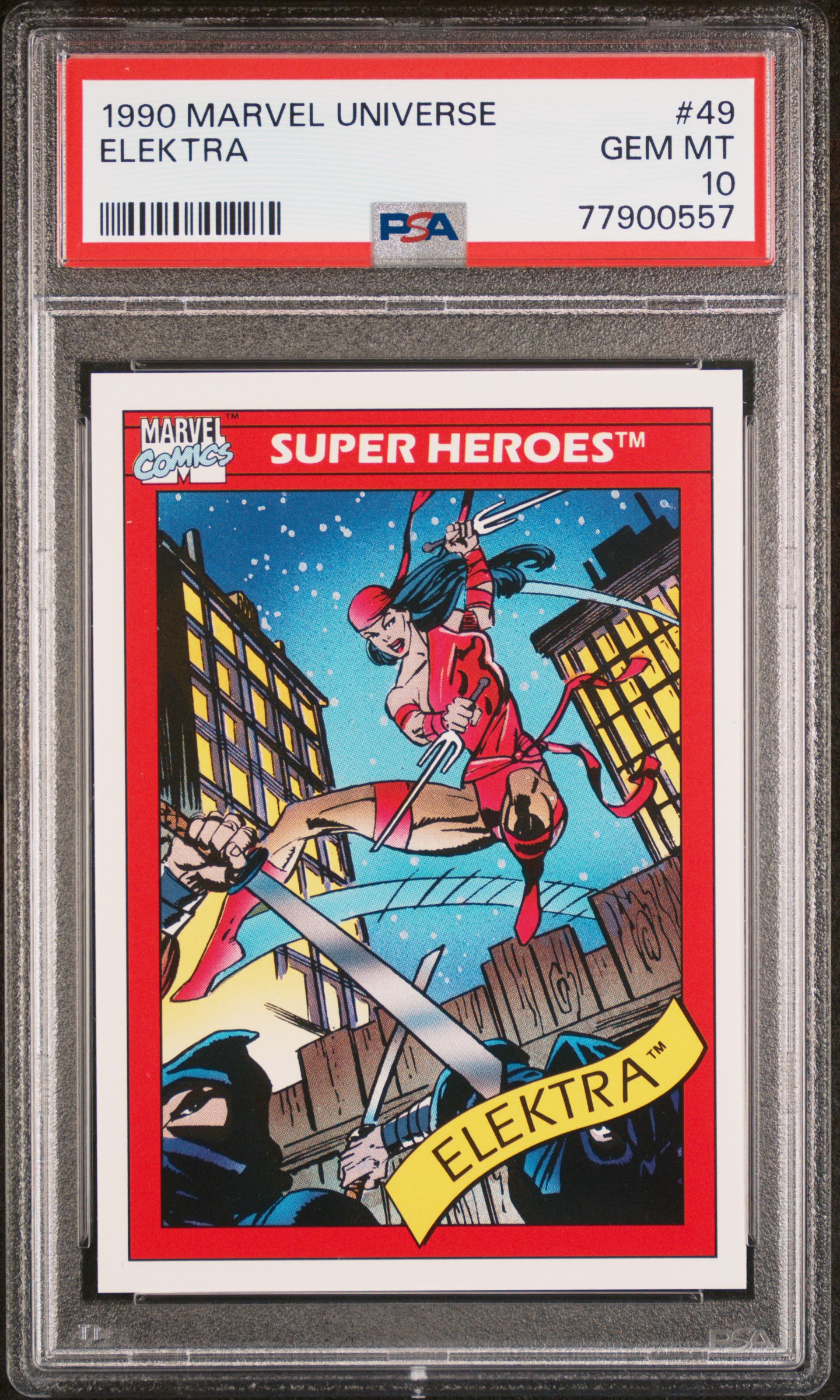1990 Marvel Universe #49 Elektra – PSA GEM MT 10