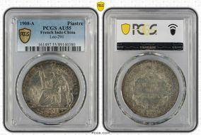1908-A Piastre Lec-291 AU55