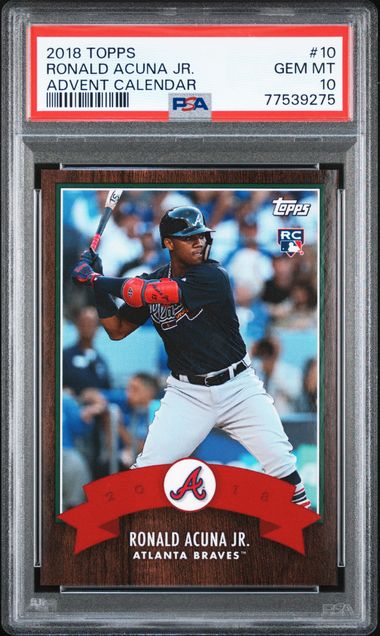 Ronald Acuna Jr. 2018 Topps Update At Bat In Blue Jersey PSA 10 RC