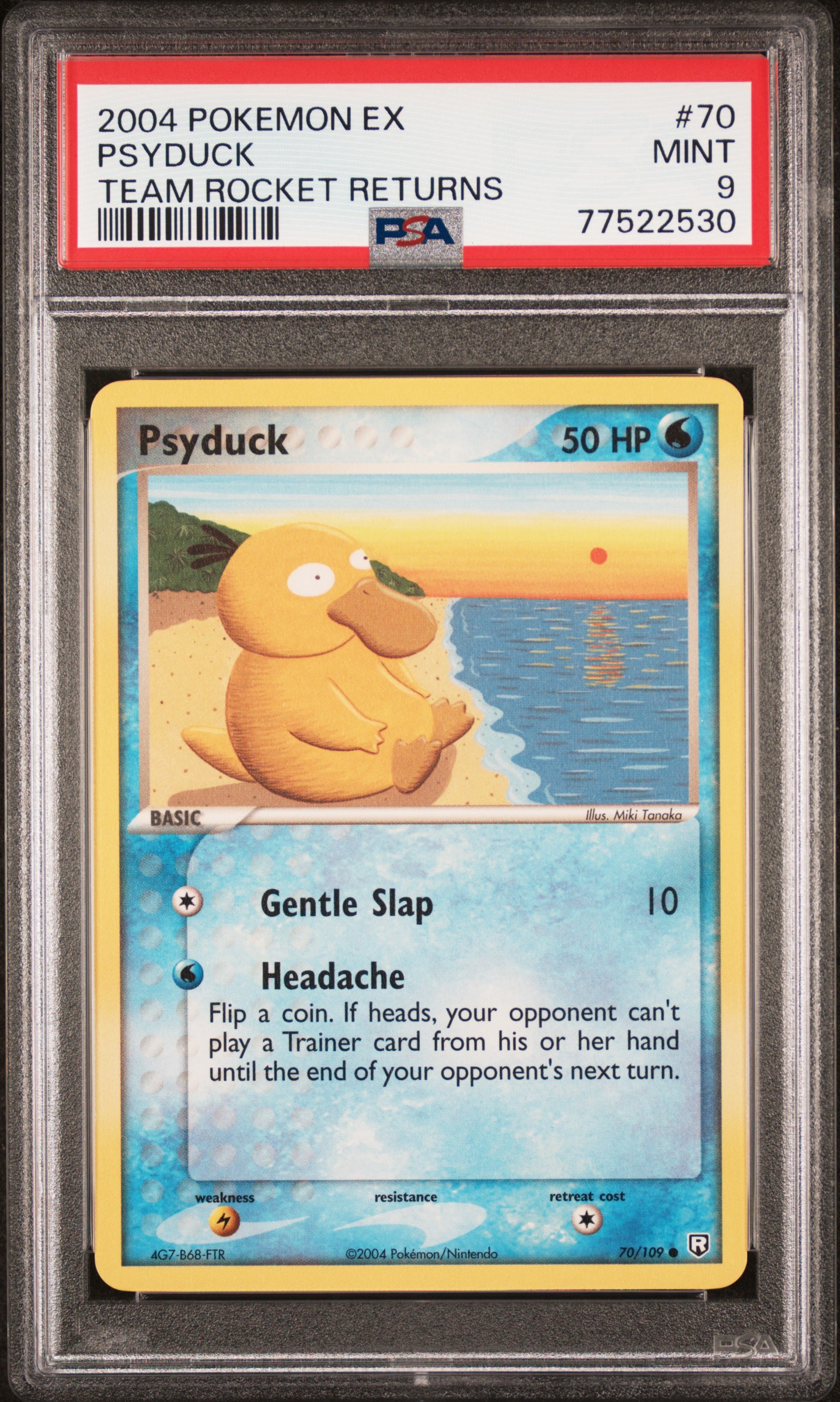 2004 Pokemon Ex Team Rocket Returns 70 Psyduck – PSA MINT 9