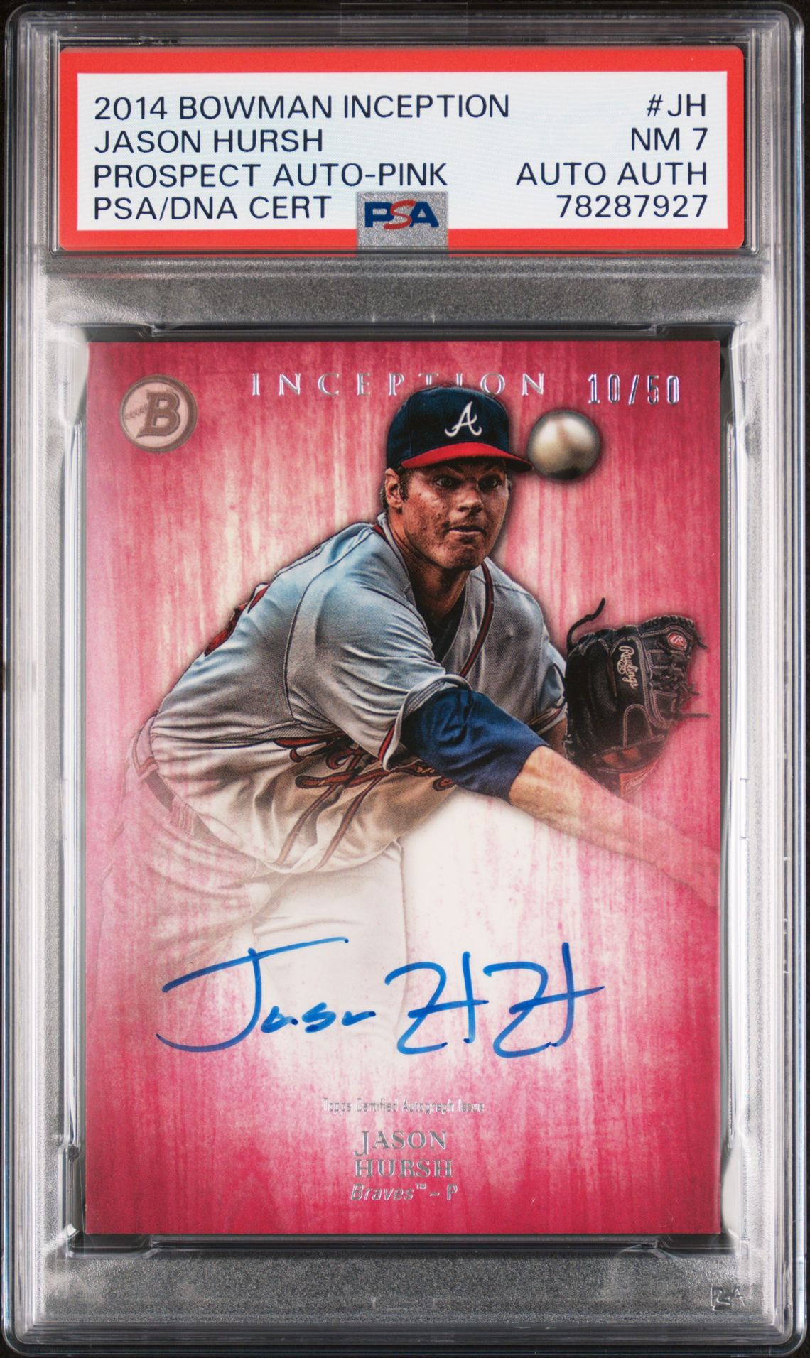 2014 Bowman BOWMAN INCEPTION PROSPECT AUTOGRAPH Pink #PA-JH Jason Hursh front