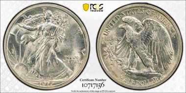 1917-D 50C Obverse AU58