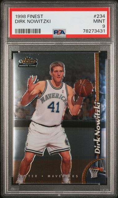 Dirk Nowitzki Rookie Card 1998-99 Finest w/Coating #234
