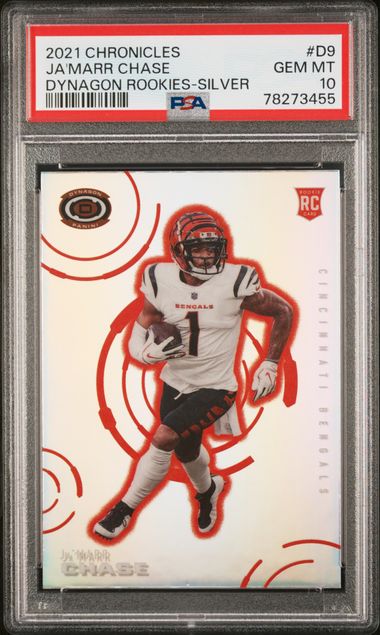 2021 Panini Chronicles Clear Vision Rookies Ja’Marr Chase RC PSA 10  Cincinnati