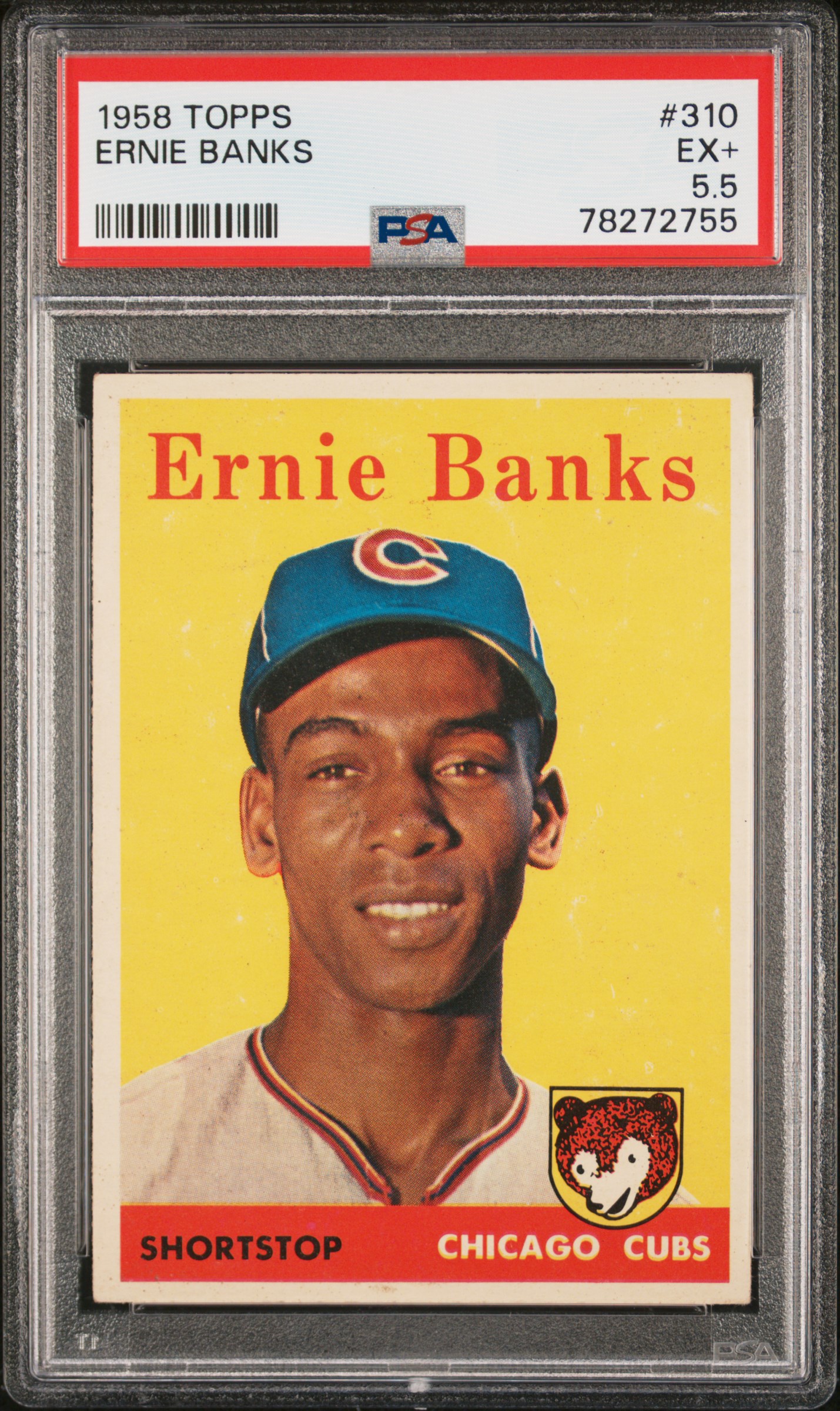 1958 Topps #310 Ernie Banks – PSA EX+ 5.5