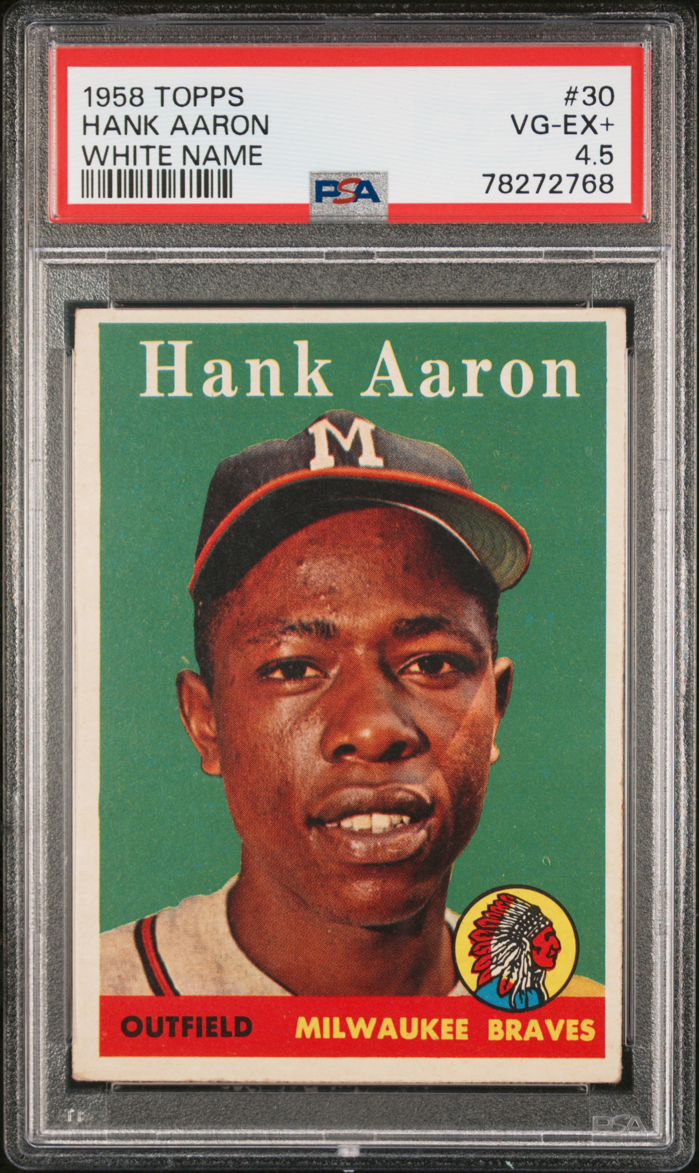 1958 Topps #30 Hank Aaron – PSA VG-EX+ 4.5