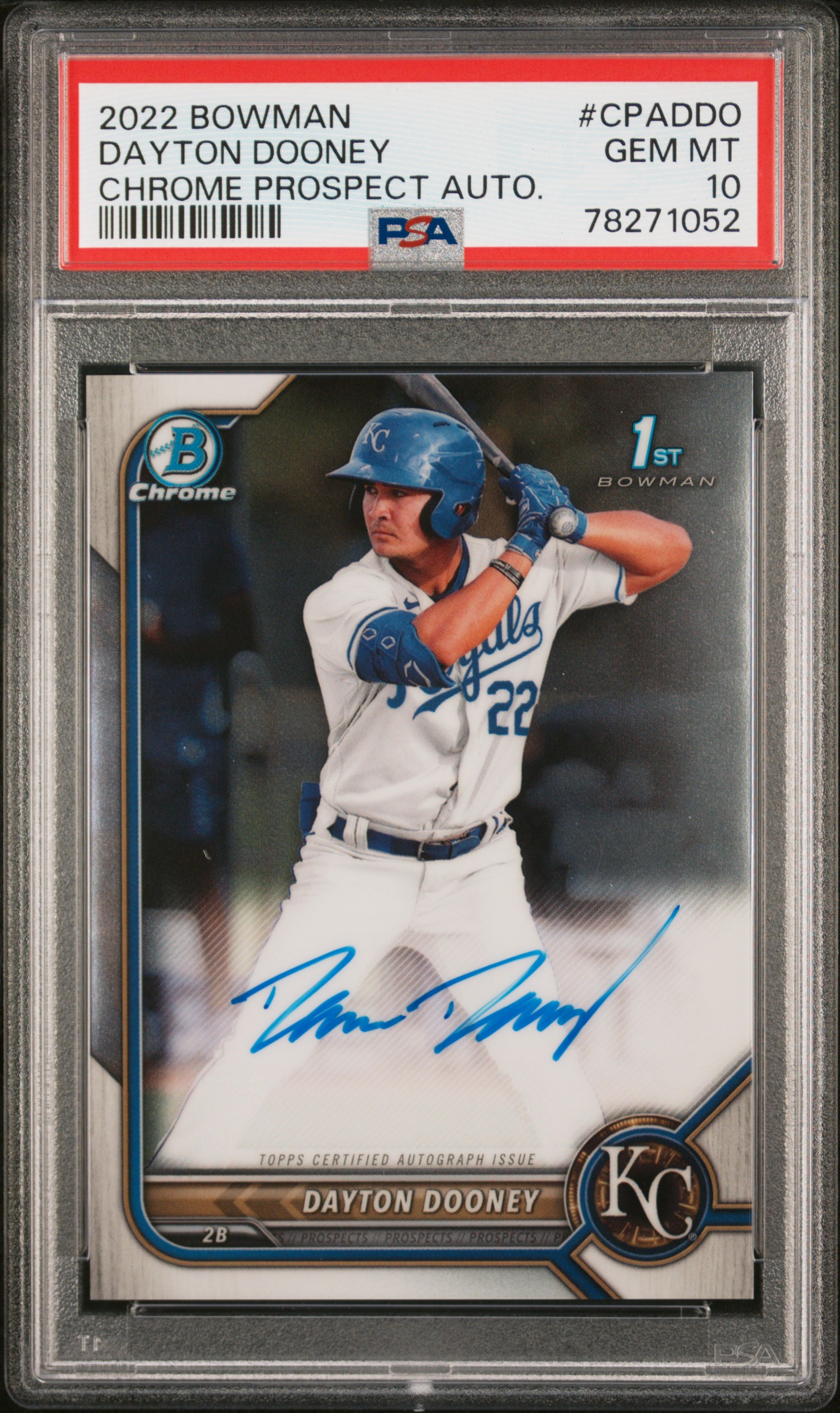 2022 Bowman Chrome Prospect Autographs #CPADDO Dayton Dooney Signed Rookie Card – PSA GEM MT 10