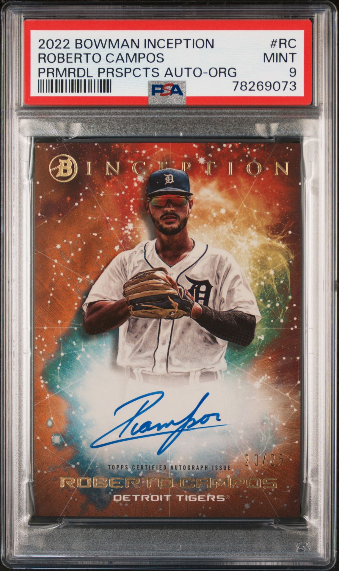 2022 Bowman BOWMAN INCEPTION PRIMORDIAL PROSPECTS AUTOGRAPHS PRMRDL PRSPCTS AUTO-ORG #RC Roberto Campos front