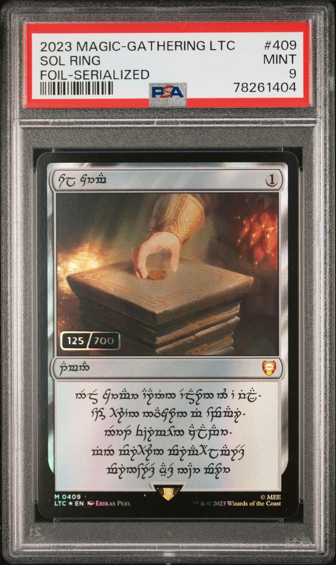 2023 MTG MAGIC THE GATHERING THE LORD OF THE RINGS: TALES OF MIDDLE-EARTH COMMANDER FOIL-SERIALIZED #409 Sol Ring front