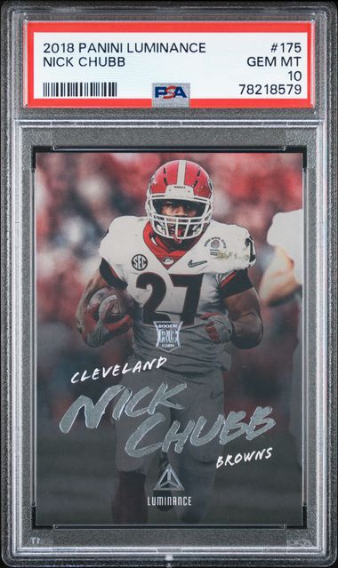 Nick Chubb Cleveland Browns Autographed 2018 Panini Donruss