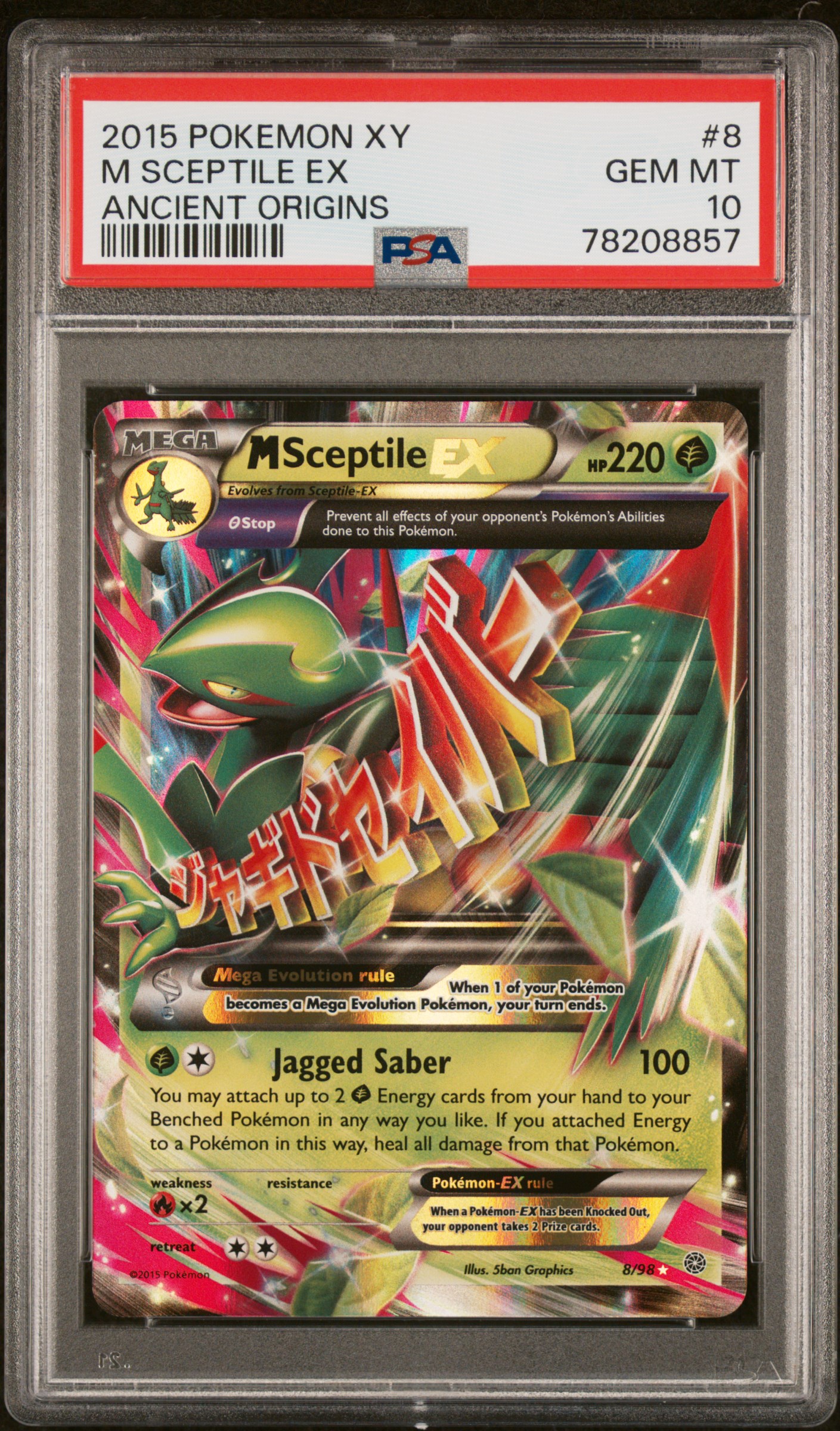 2015 Pokemon Xy Ancient Origins #8 M Sceptile Ex – PSA GEM MT 10