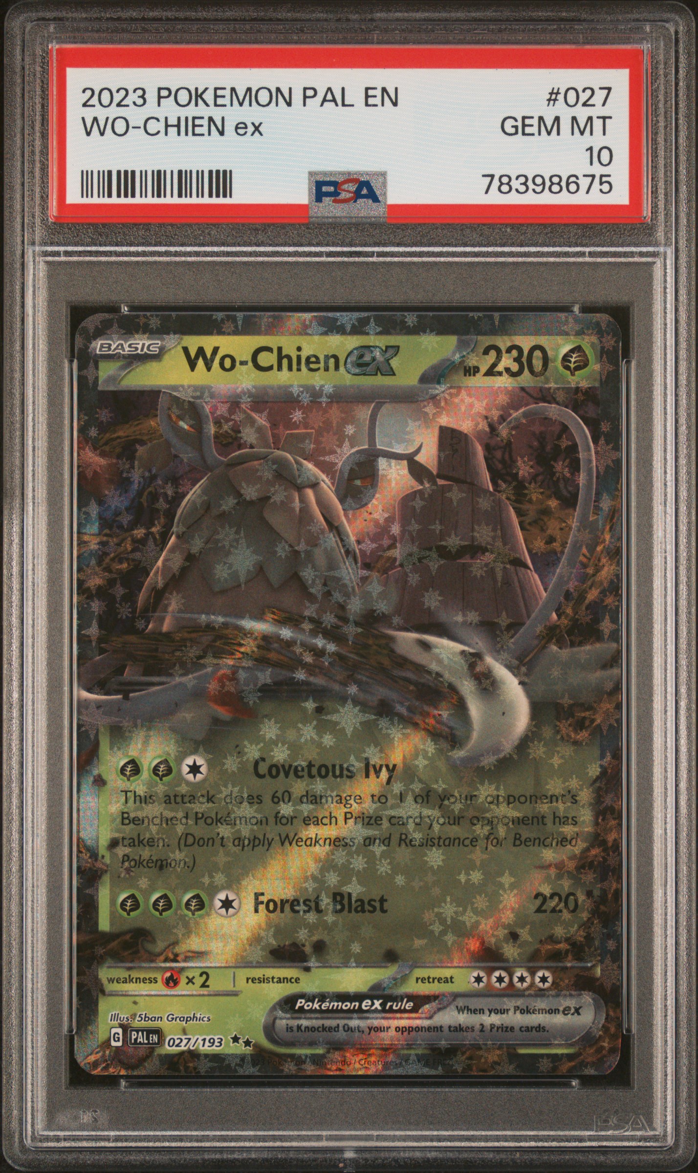 2023 Pokemon Pal En-Paldea Evolved 027 Wo-Chien Ex – PSA GEM MT 10