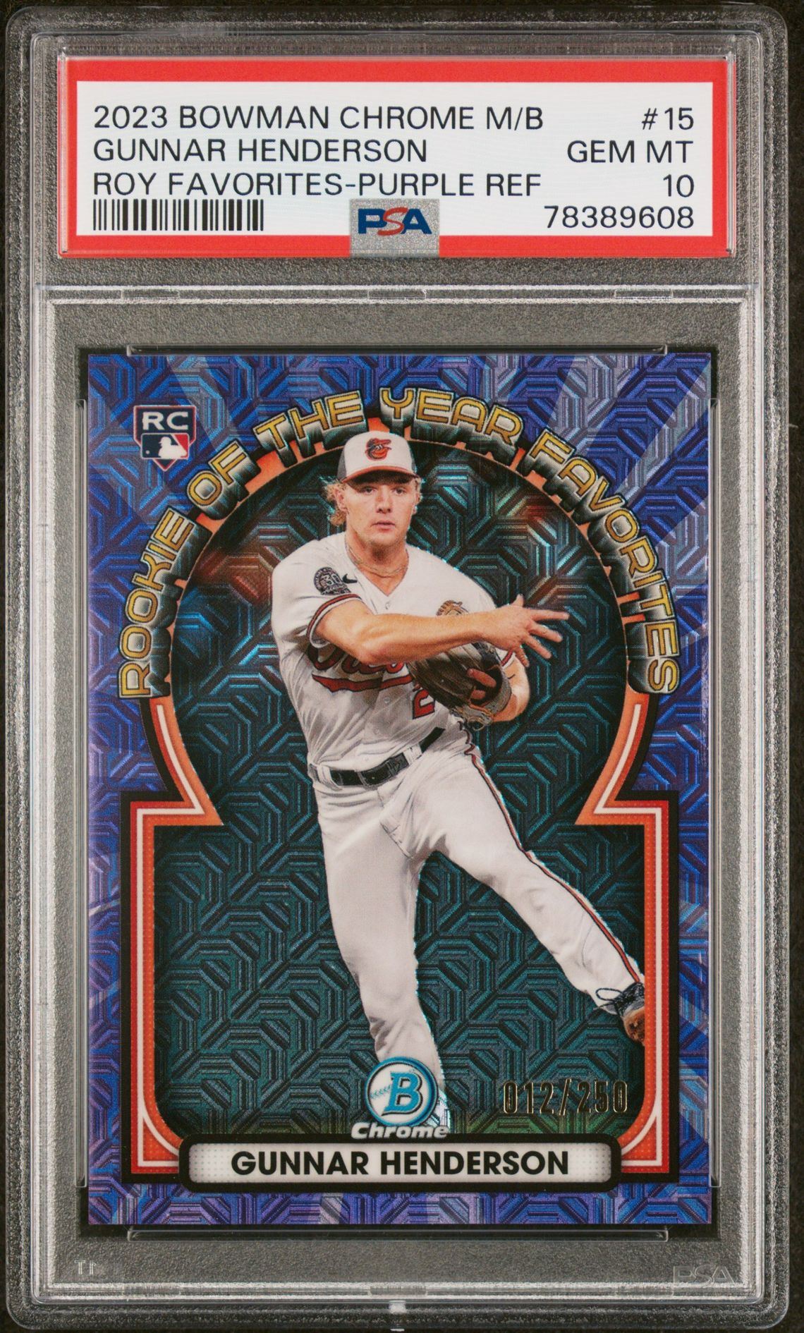 2023 Bowman BOWMAN MEGA BOX CHROME ROY FAVORITES ROY FAVORITES-PRP REF #15 Gunnar Henderson front