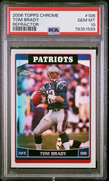 2014 TOPPS CHROME MINI TOM BRADY #62 BLUE JERSEY PATRIOTS PSA 10