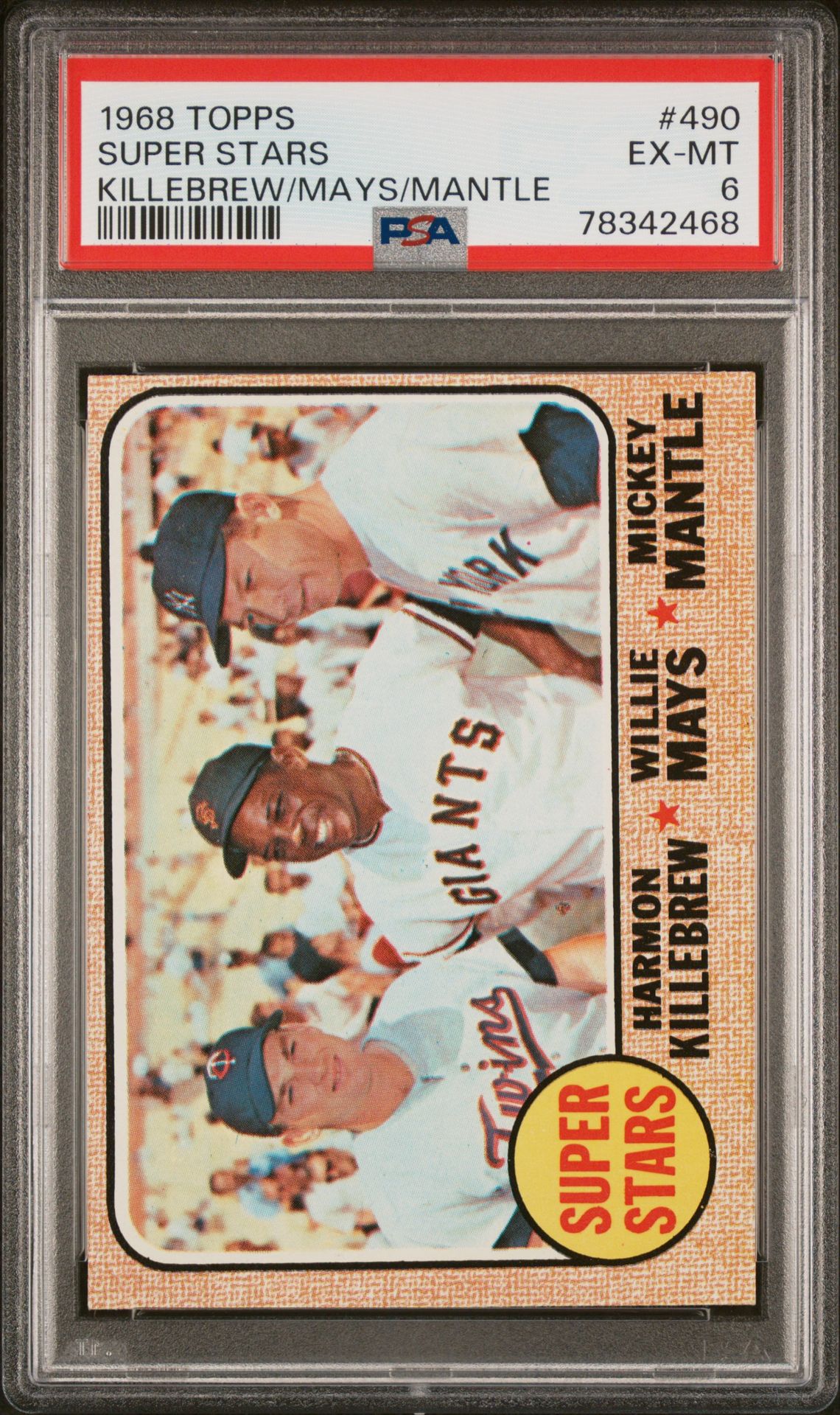 1968 Topps TOPPS KILLEBREW/MAYS/MANTLE #490 Super Stars front