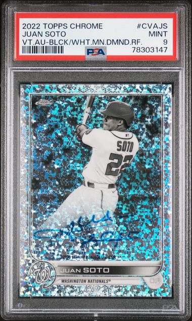 2022 TOPPS CHROME VETERAN AUTOGRAPHS VT.AU-BLCK/WHT.MN.DMND.RF. #CVAJS Juan Soto front