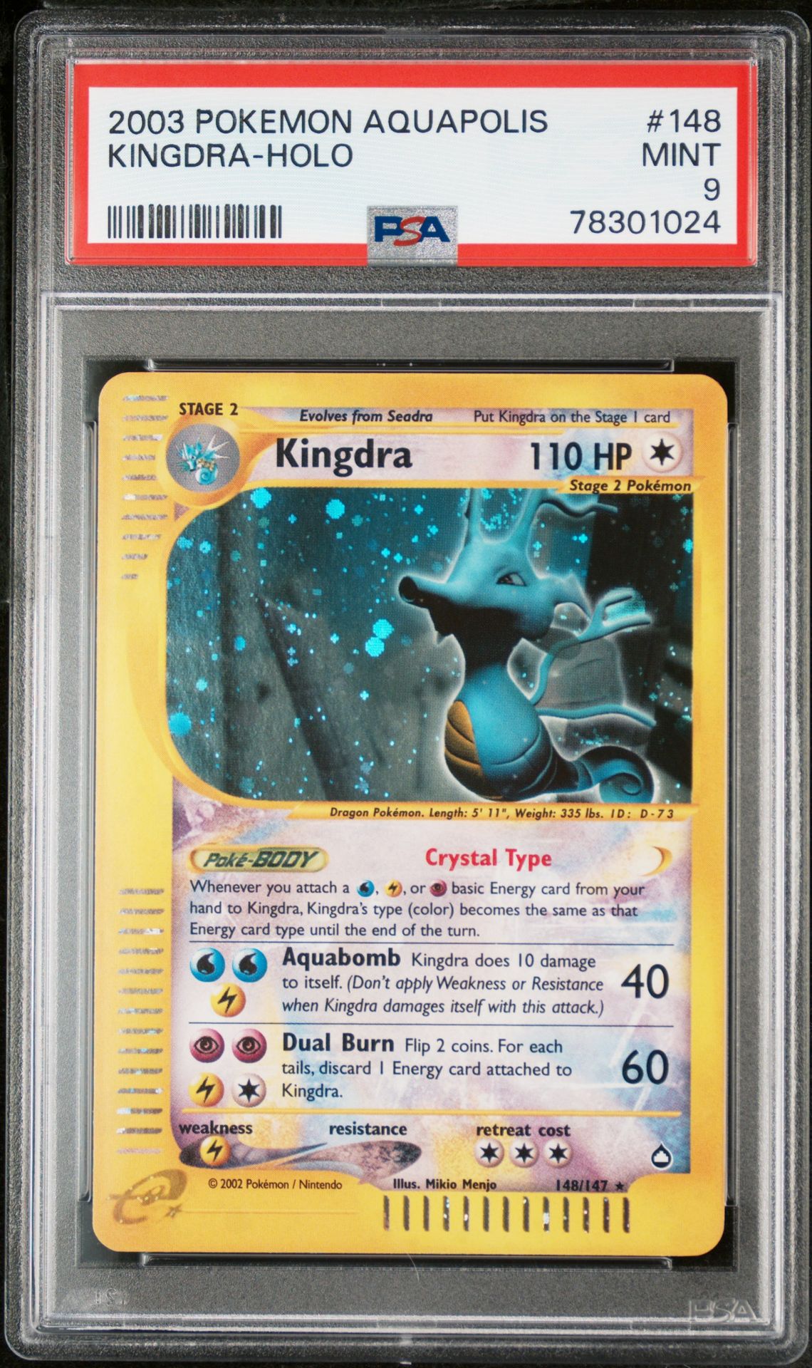 2003 Pokemon Aquapolis Holo #148 Kingdra front