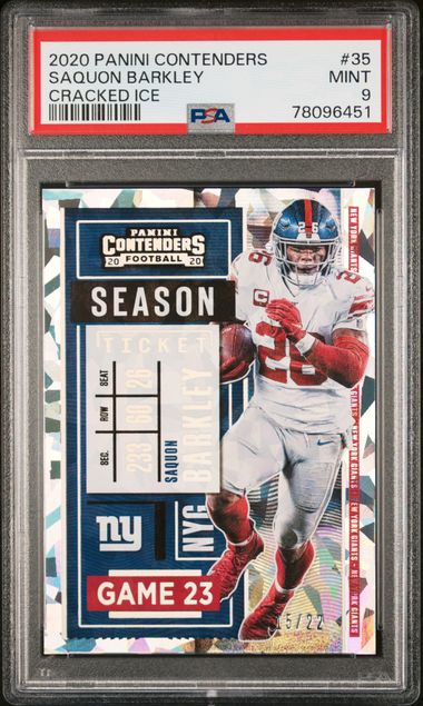 2020 Panini Contenders CRACKED ICE #35 Saquon Barkley front