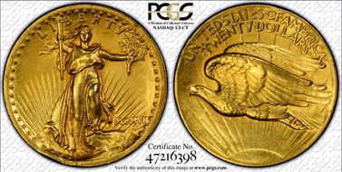 1907 $20 J-1914, Plain Edge AU55