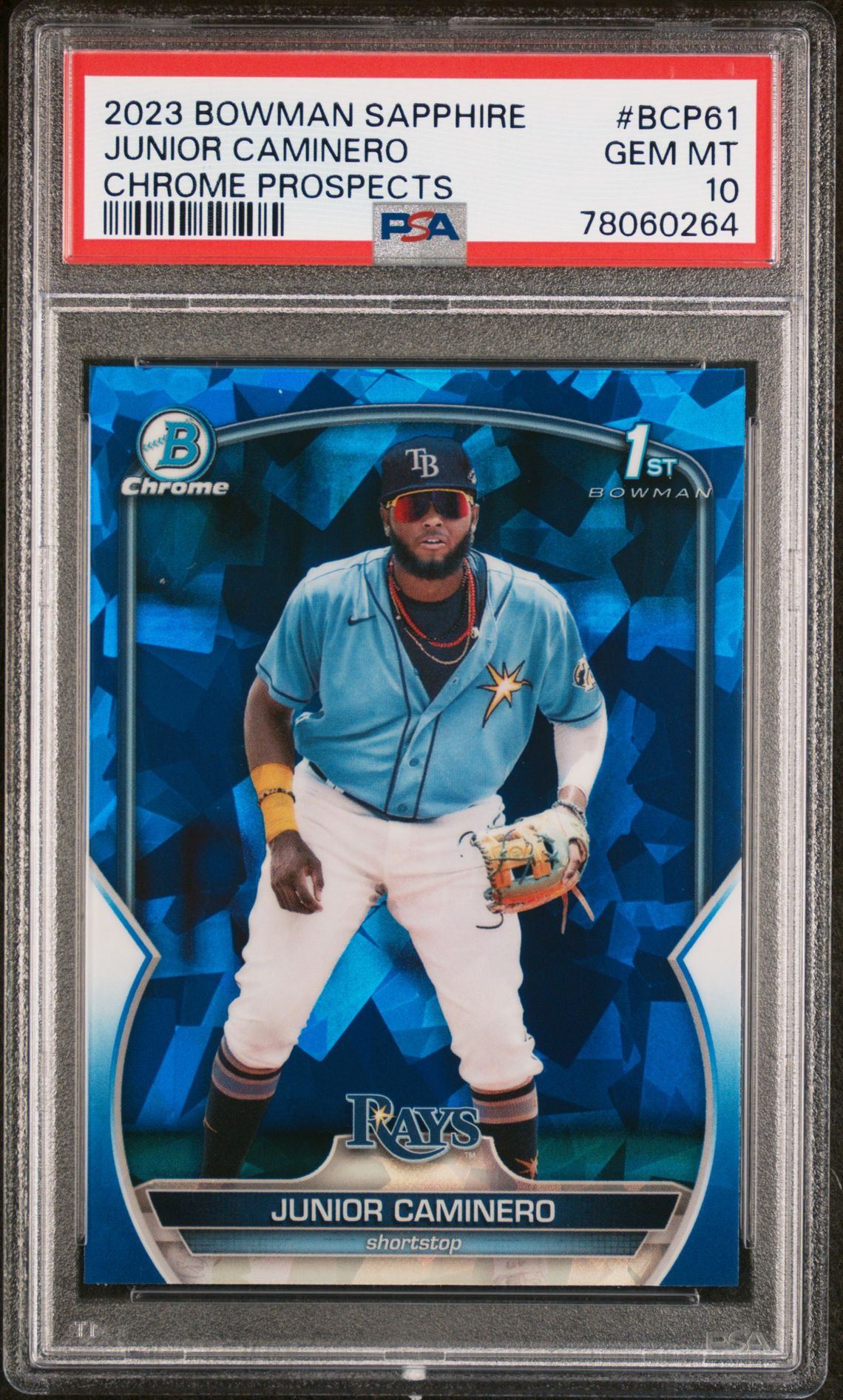 2023 Bowman BOWMAN SAPPHIRE EDITION CHROME PROSPECTS #BCP61 Junior Caminero front