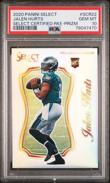 Jalen Hurts Rookie Card 2020 NFL Select Silver Prizm PSA 