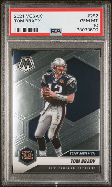 2021 Panini Mosaic Tom Brady Superbowl MVP Orange Refractor Football C