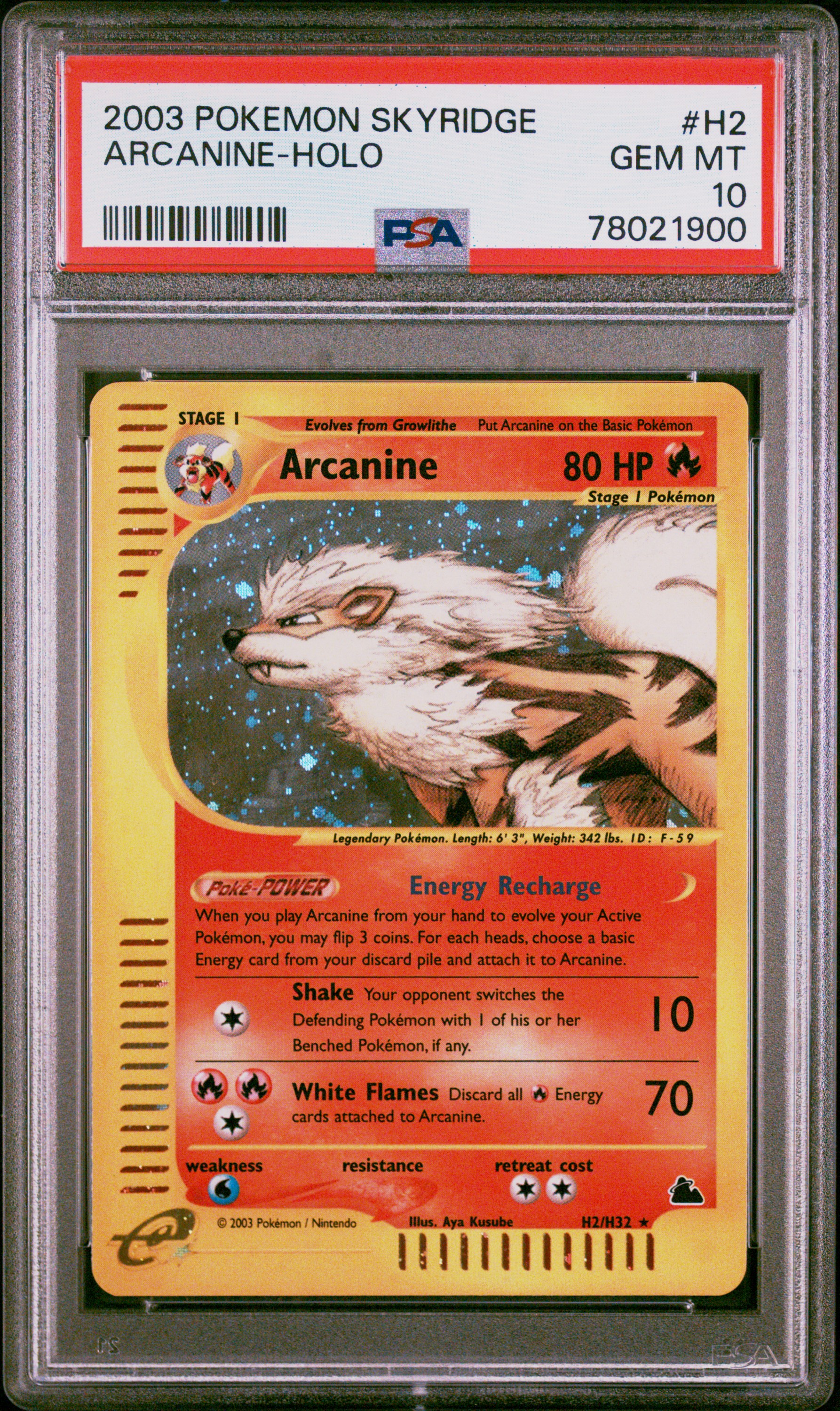 2003 Pokemon Skyridge Holofoil #H2 Arcanine – PSA GEM MT 10