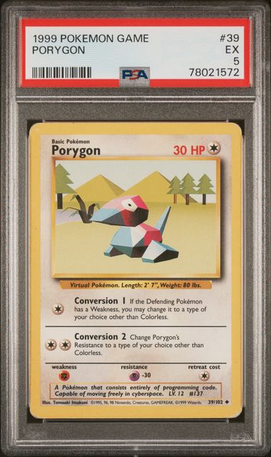 1999 Pokemon Game 39 Porygon PSA 5 on Goldin Auctions