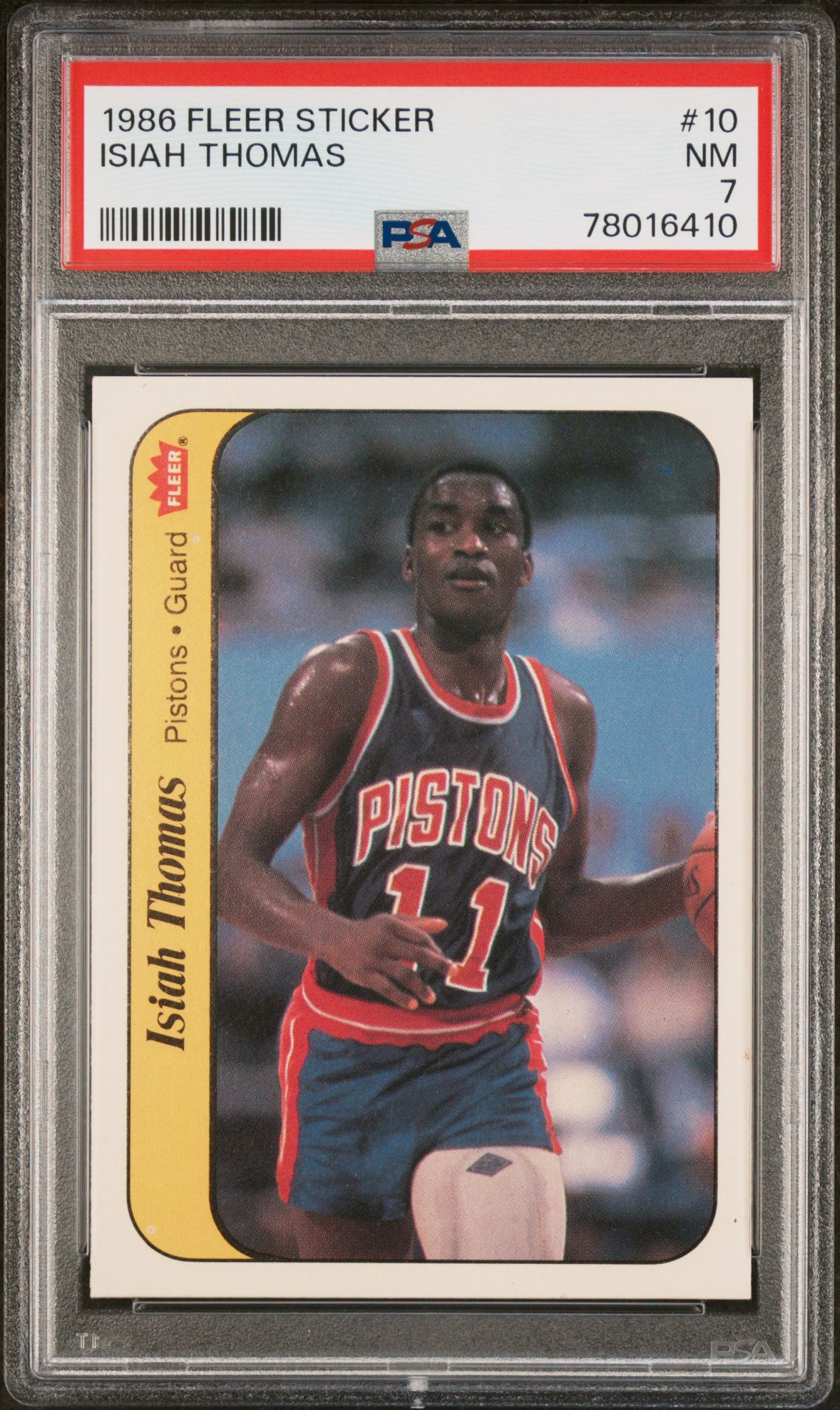 1986 Fleer FLEER STICKER #10 Isiah Thomas front